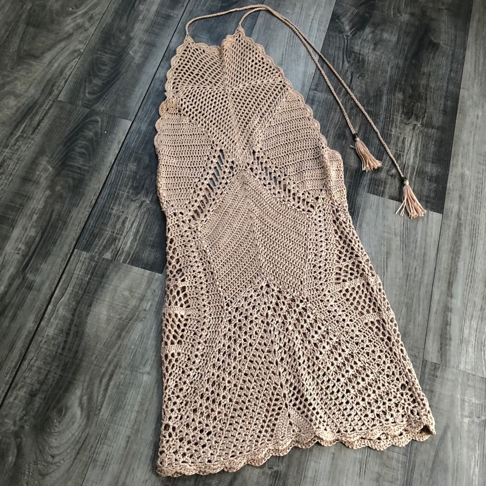 Forever 21 Tan Crochet Bikini Cover Up